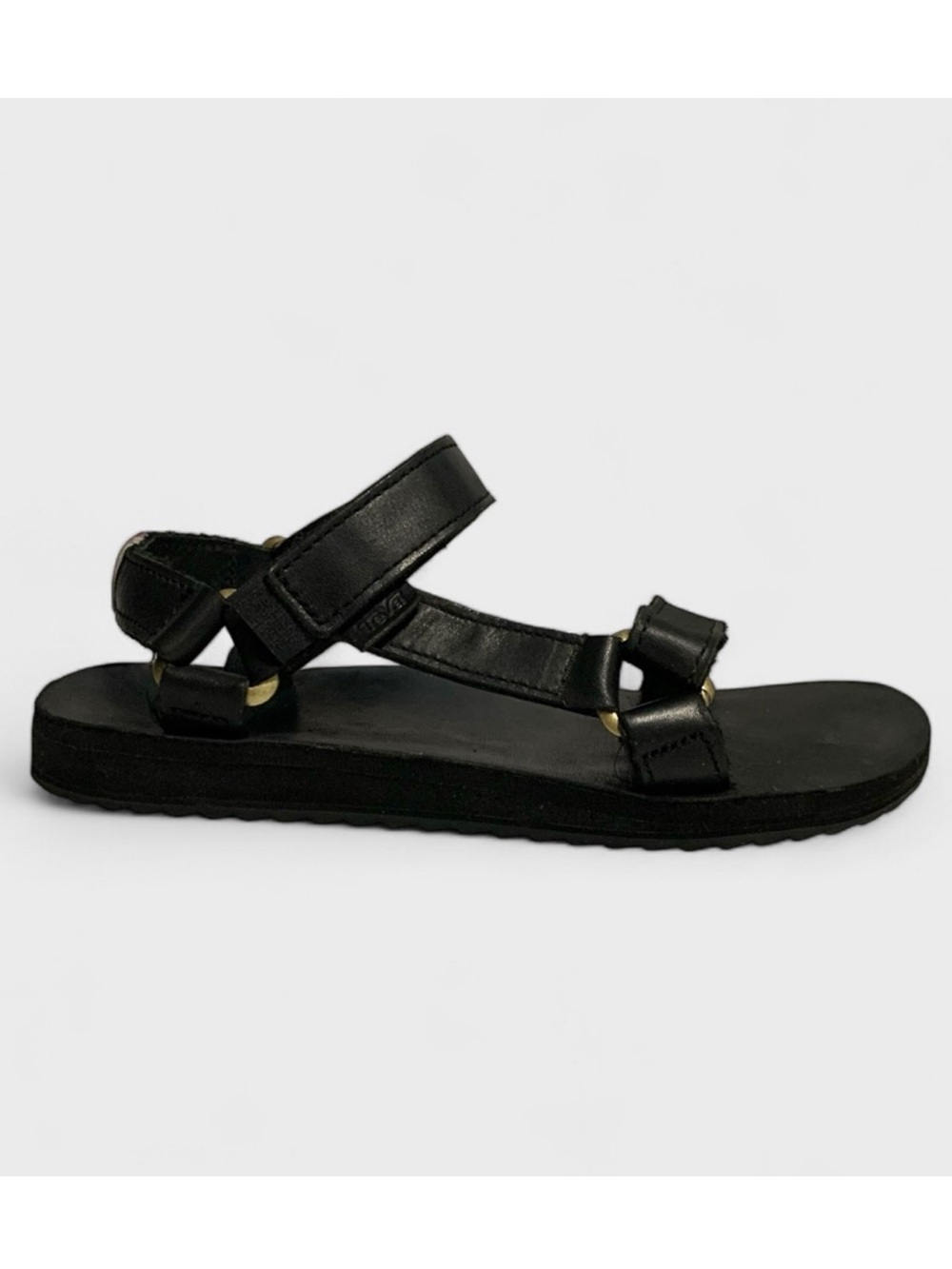 Rare LEATHER Teva Strappy Sandal Black
